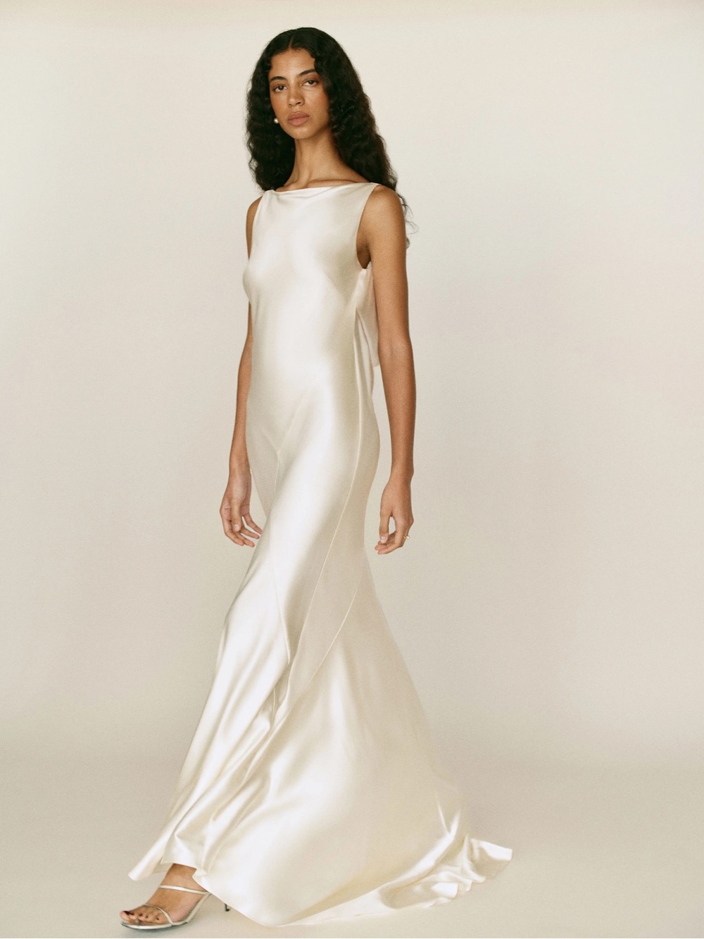 Isabelle Dress Reformation Ivory Satin Maxi Wedding Bridal